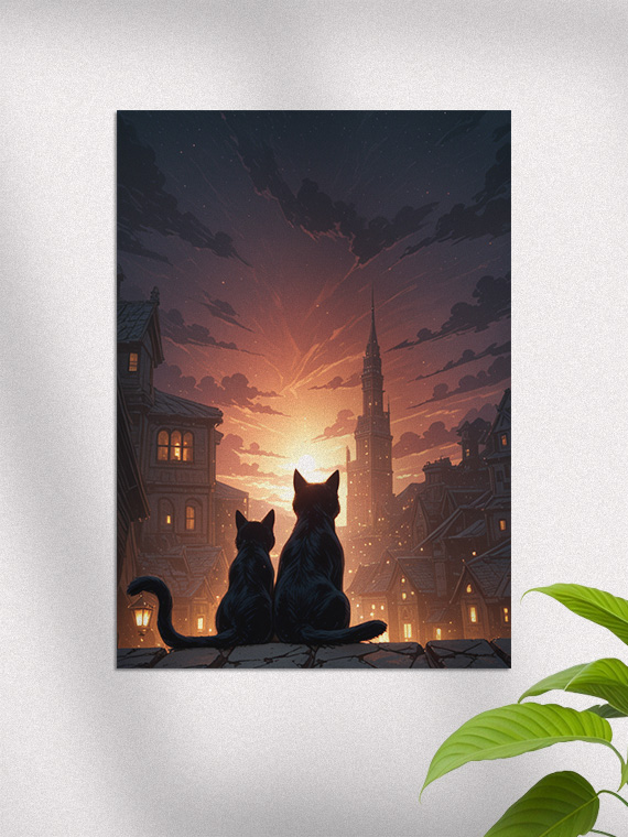 кошки на закате 3 Кошки На Закате