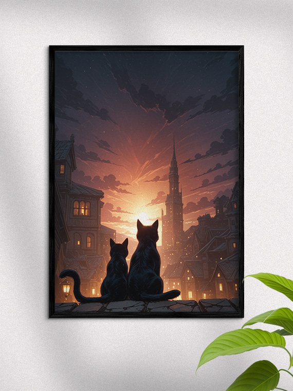 кошки на закате 4 Кошки На Закате
