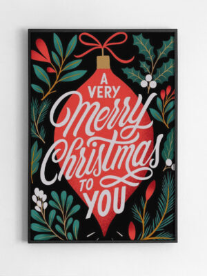Black,Rectangular,Picture,Frame,On,White,Wall,With,Blank,Paper A Very Merry Christmas to You