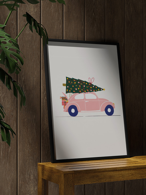 Ёлка на крыше автомобиля