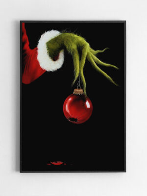 Black,Rectangular,Picture,Frame,On,White,Wall,With,Blank,Paper Ёлочная игрушка Гринч