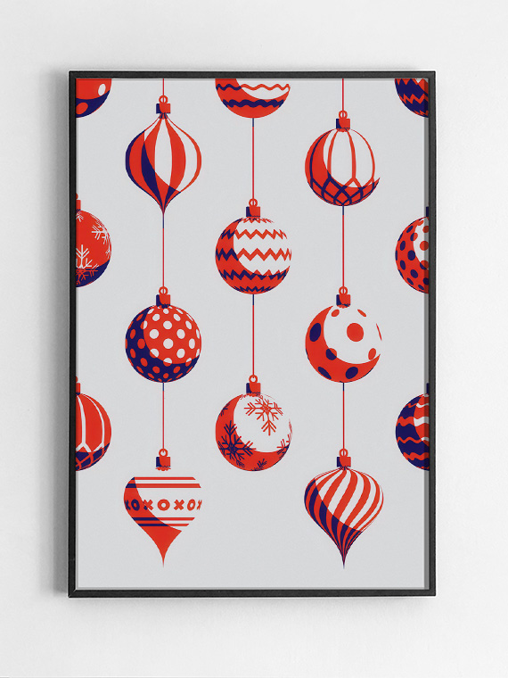 Black,Rectangular,Picture,Frame,On,White,Wall,With,Blank,Paper Елочные игрушки