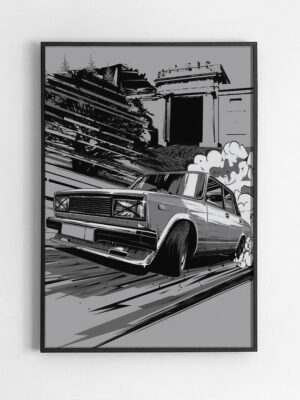 Black,Rectangular,Picture,Frame,On,White,Wall,With,Blank,Paper ВАЗ 2107 Жигули дрифт