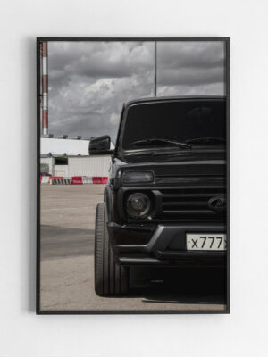 Black,Rectangular,Picture,Frame,On,White,Wall,With,Blank,Paper Лада Нива 777