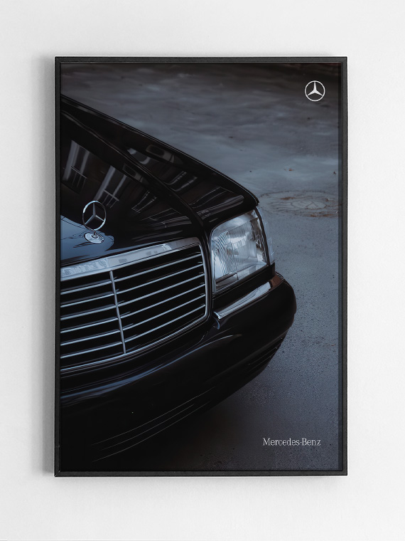 Black,Rectangular,Picture,Frame,On,White,Wall,With,Blank,Paper Mercedes-Benz W140 Кабан