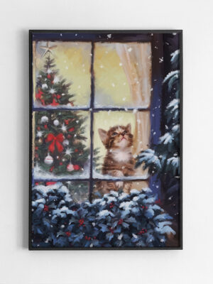 Новогодний котёнок у окна