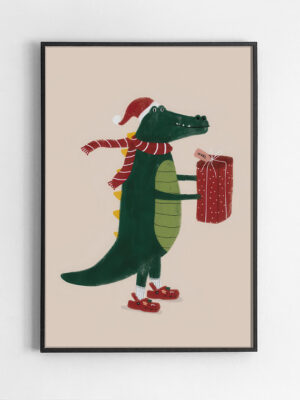 Black,Rectangular,Picture,Frame,On,White,Wall,With,Blank,Paper Новогодний крокодильчик