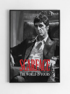 Black,Rectangular,Picture,Frame,On,White,Wall,With,Blank,Paper Scarface тони монтана (the world is yours)