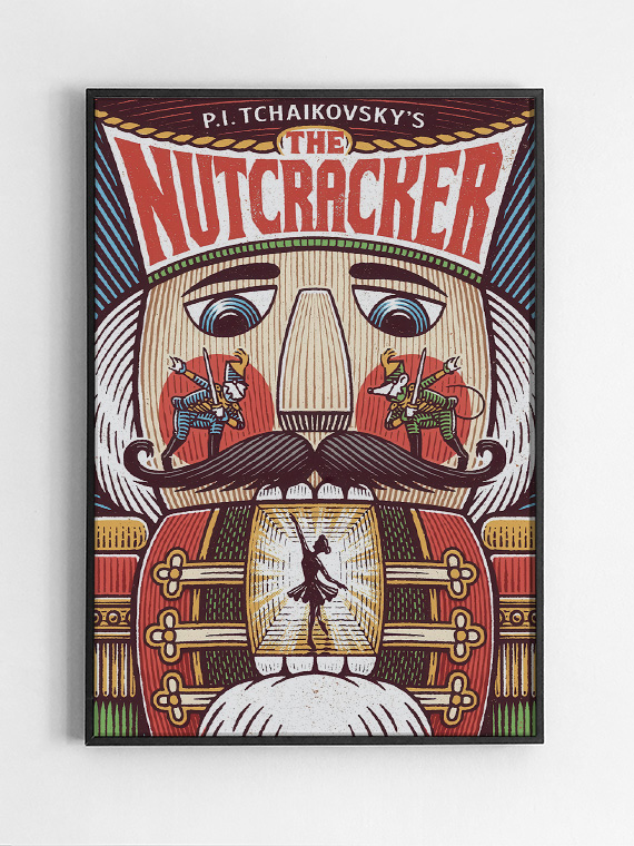 Black,Rectangular,Picture,Frame,On,White,Wall,With,Blank,Paper Щелкунчик Чайковского, Афиша