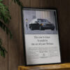 aesthetic wooden frame mockup poster in the wooden interior with Mercedes-Benz S-Klasse W140, Винтажная реклама