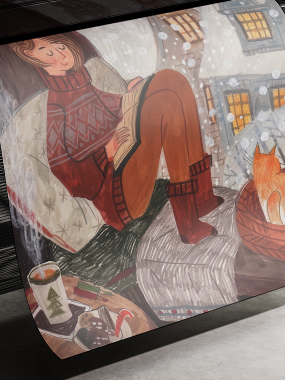 Зимний уют с котом у окна