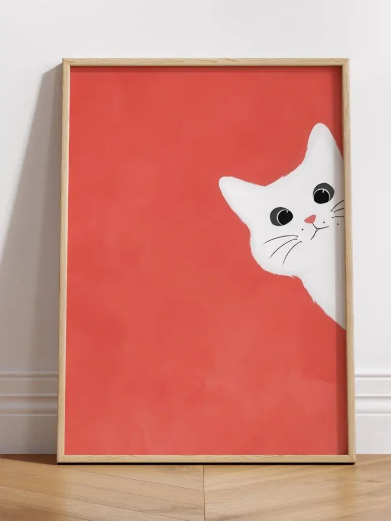 Кот подглядывает