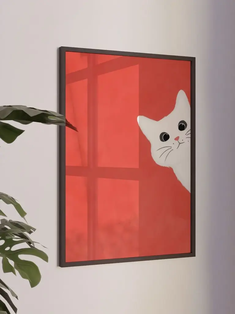 Кот подглядывает