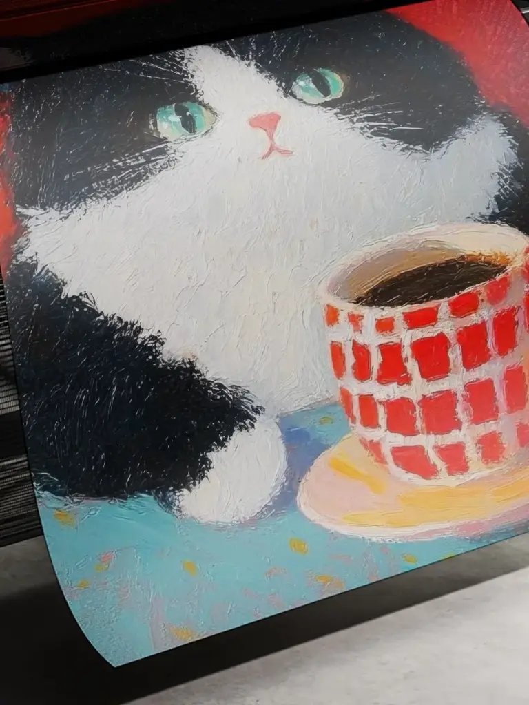 Котенок с кофе