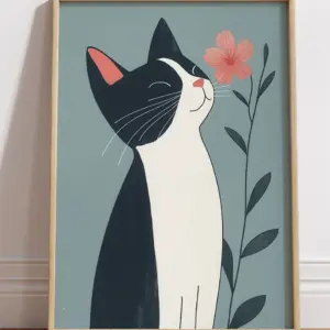Котик и цветок