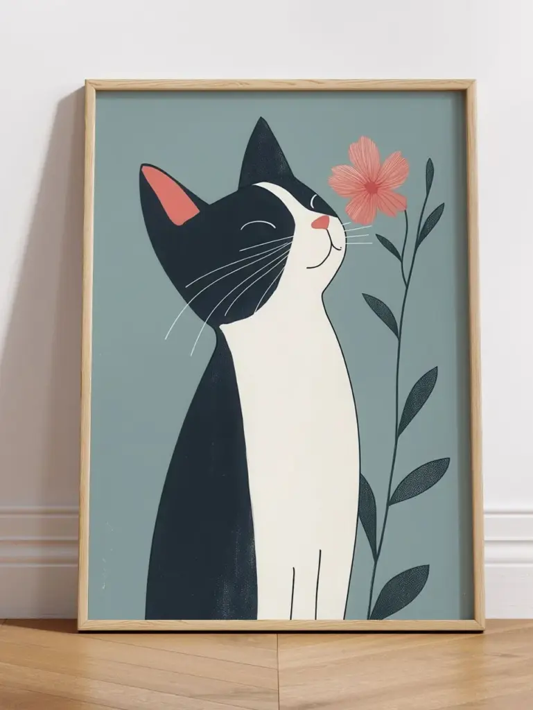 Котик и цветок