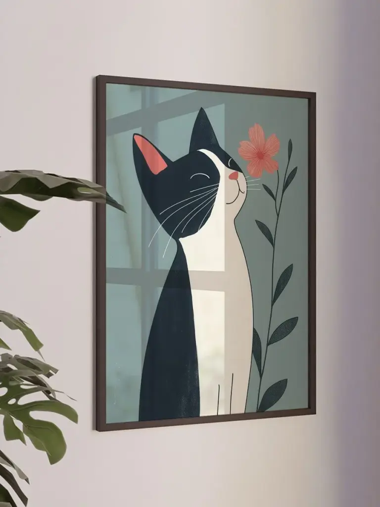 Котик и цветок