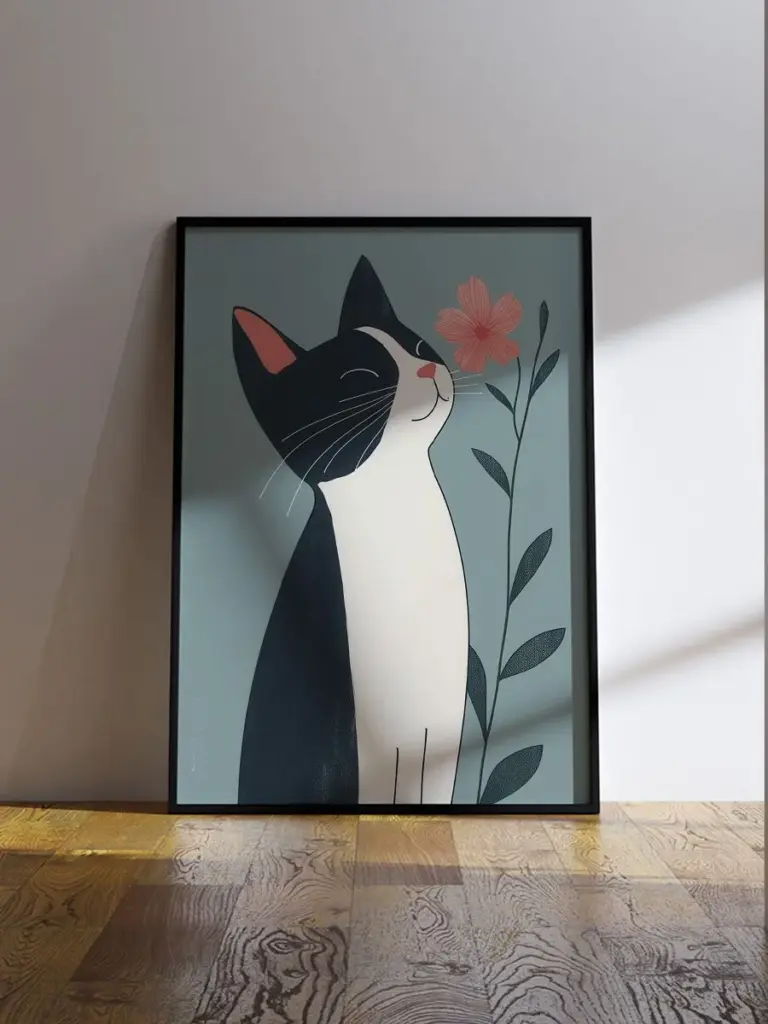Котик и цветок