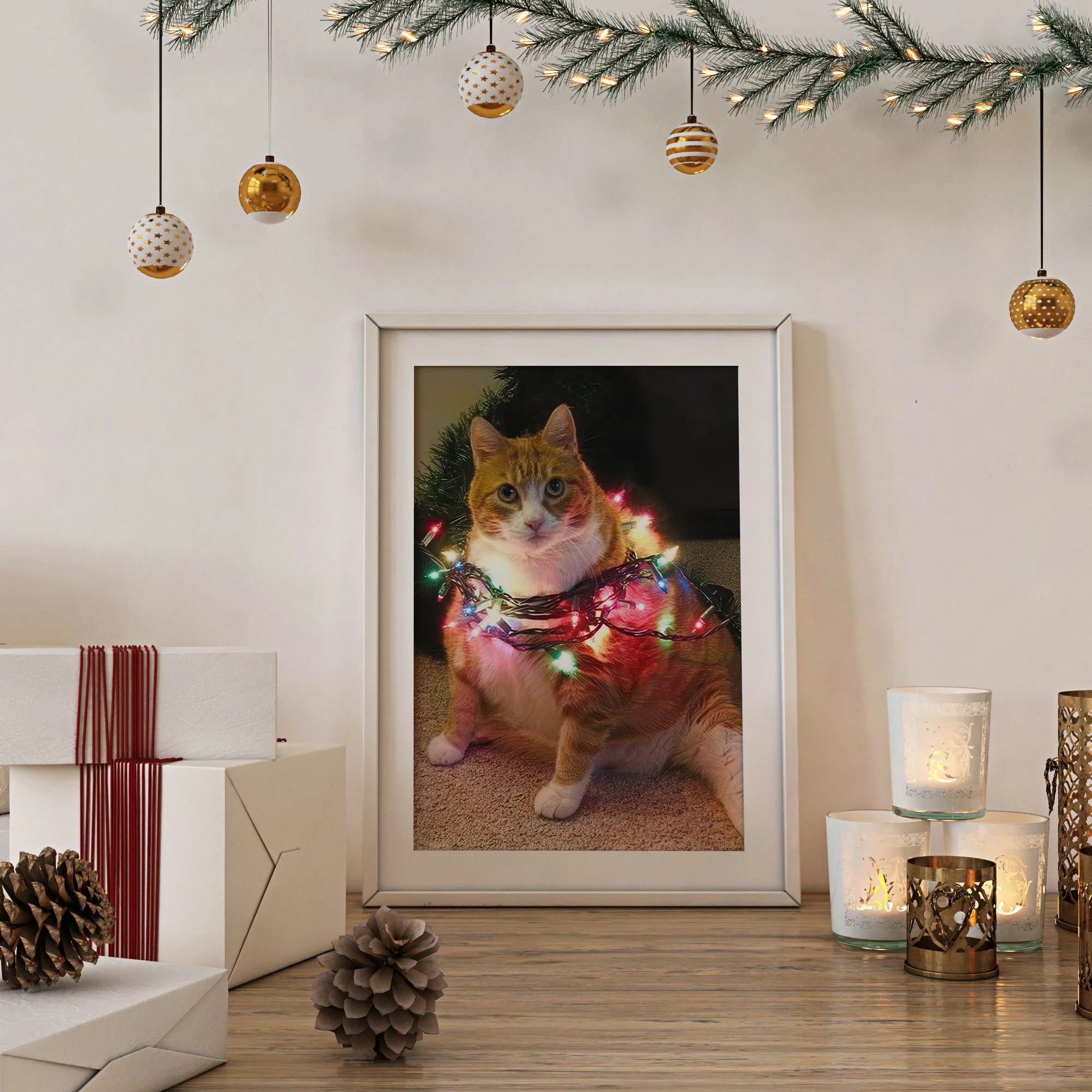 Котик в гирлянде - изображение 2