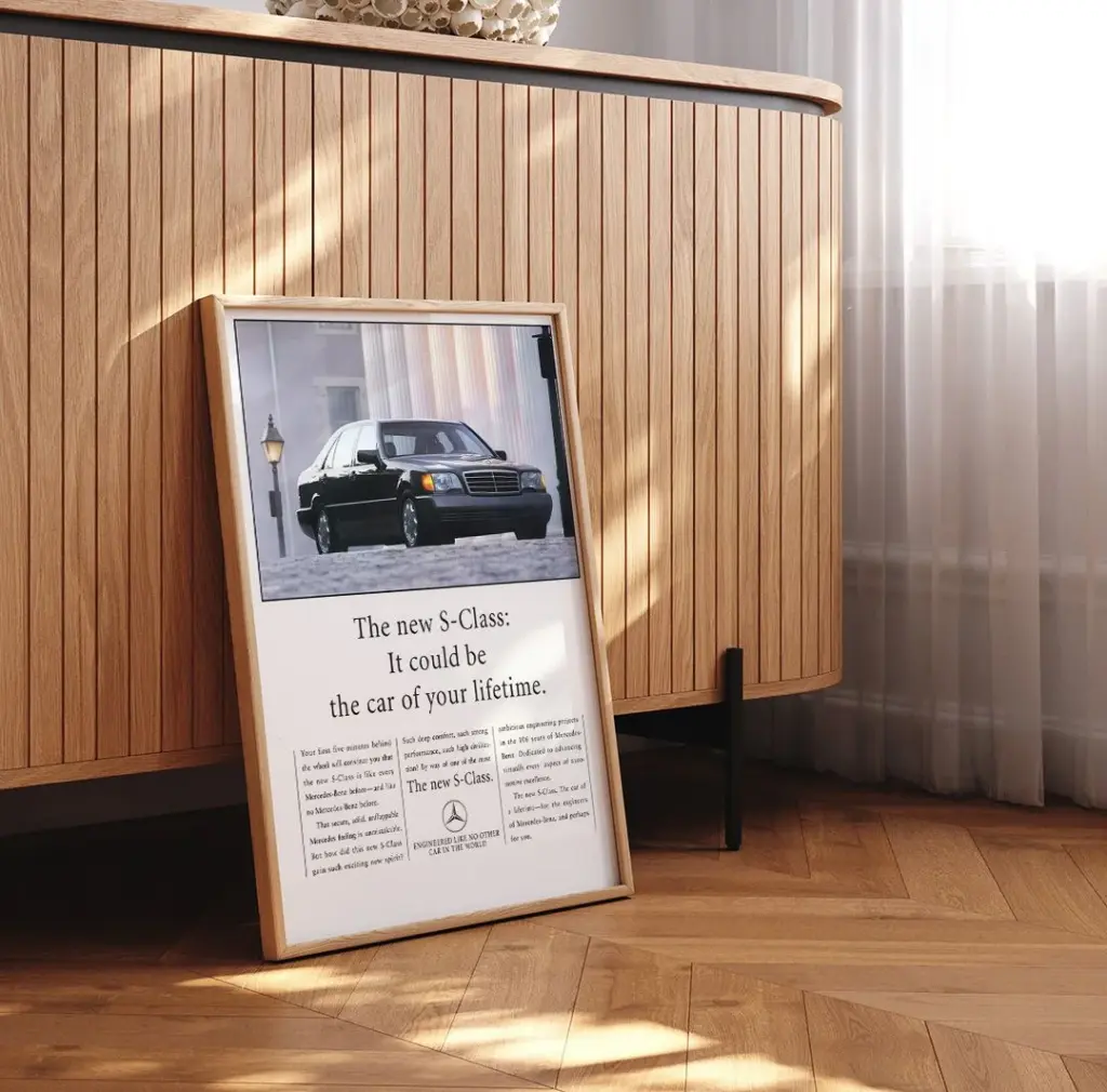 Mercedes-Benz W140 Кабан, винтажная реклама