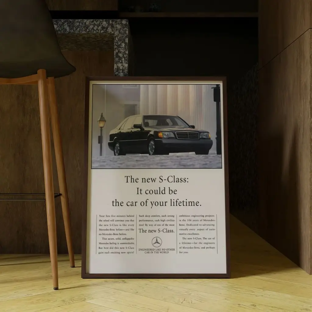 Mercedes-Benz W140 Кабан, винтажная реклама
