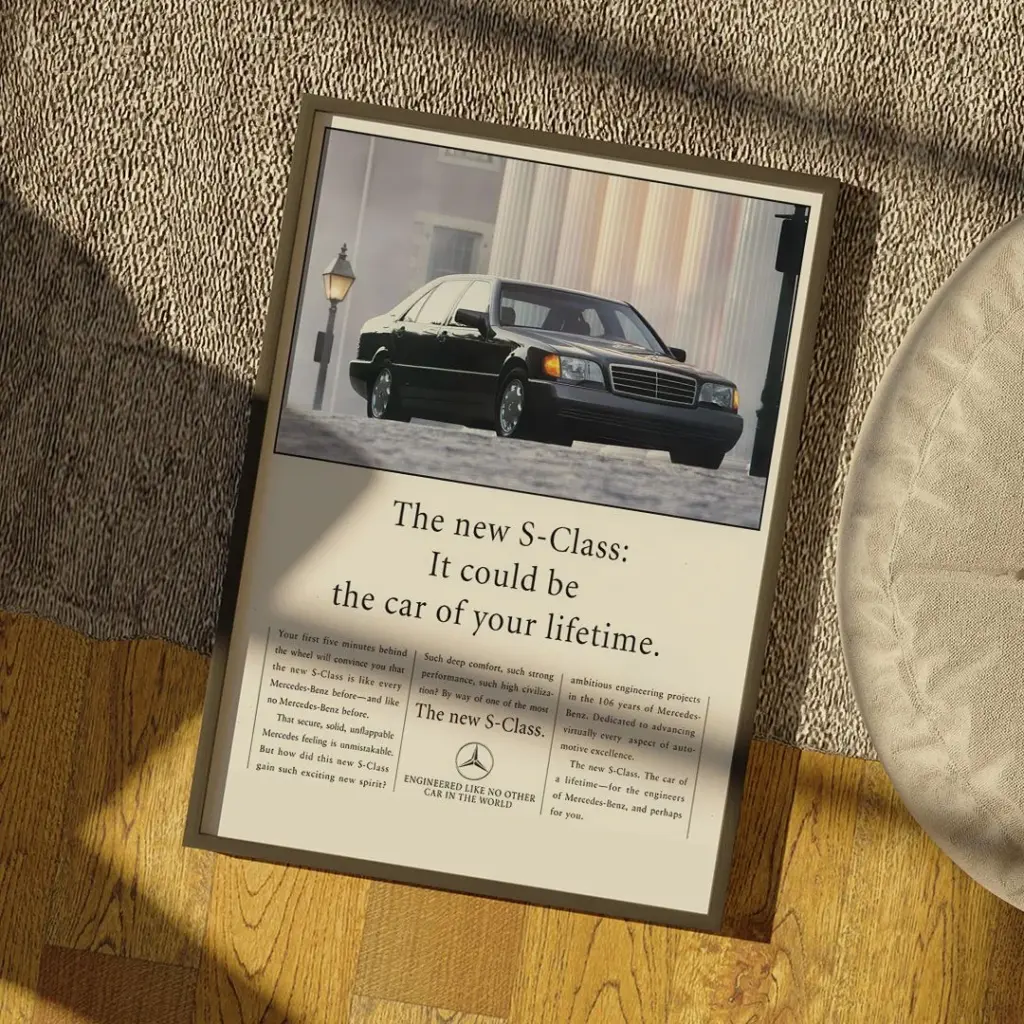 Mercedes-Benz W140 Кабан, винтажная реклама