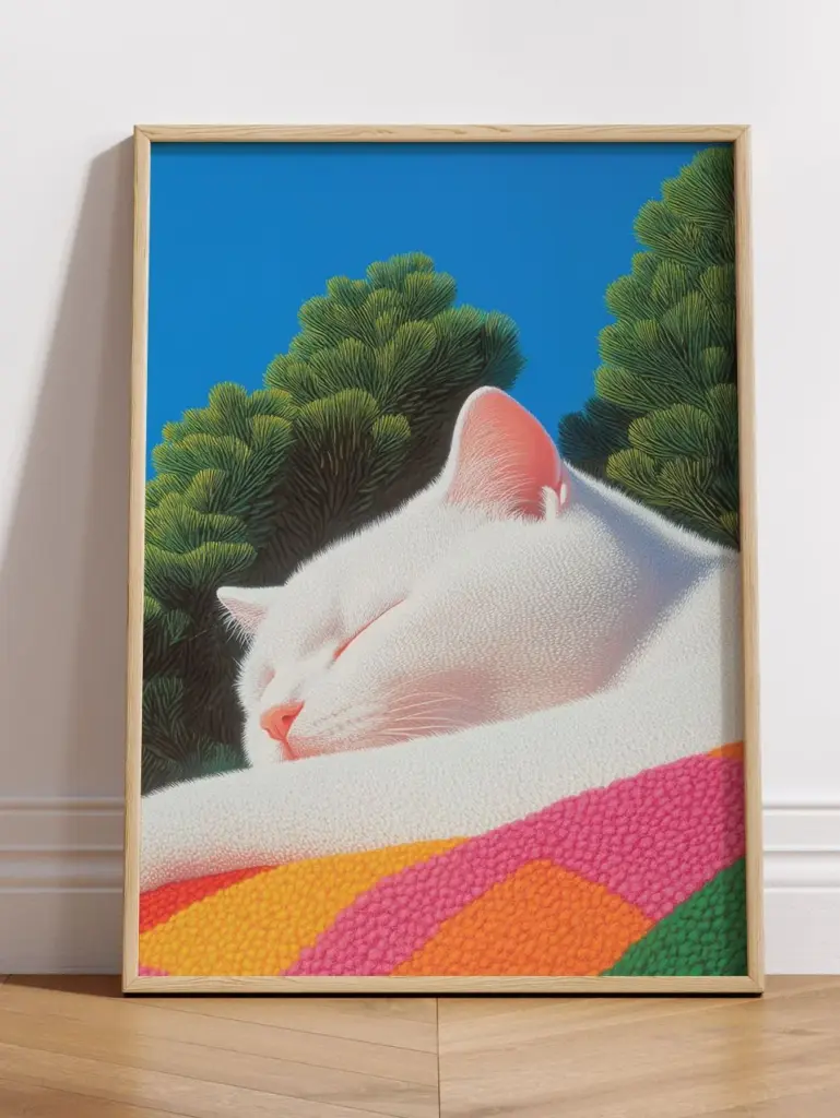 Спящий яркий кот